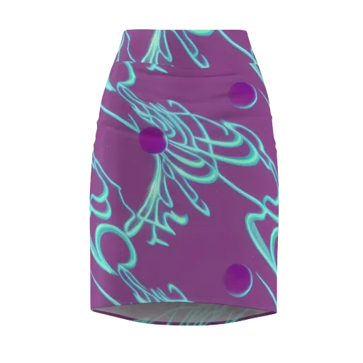 Neon Drift on a Pencil Skirt