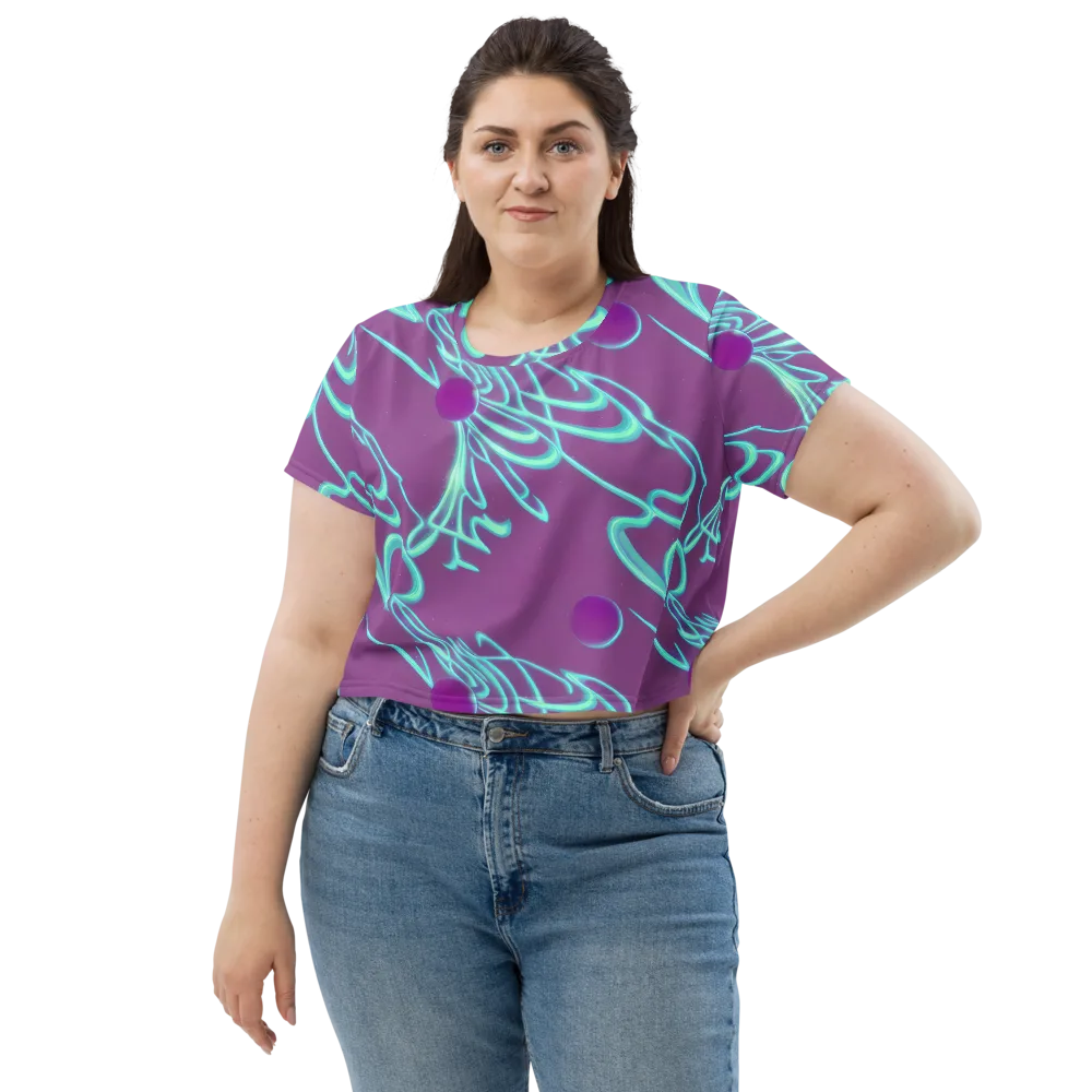 Neon Drift on Crop Tee — Front