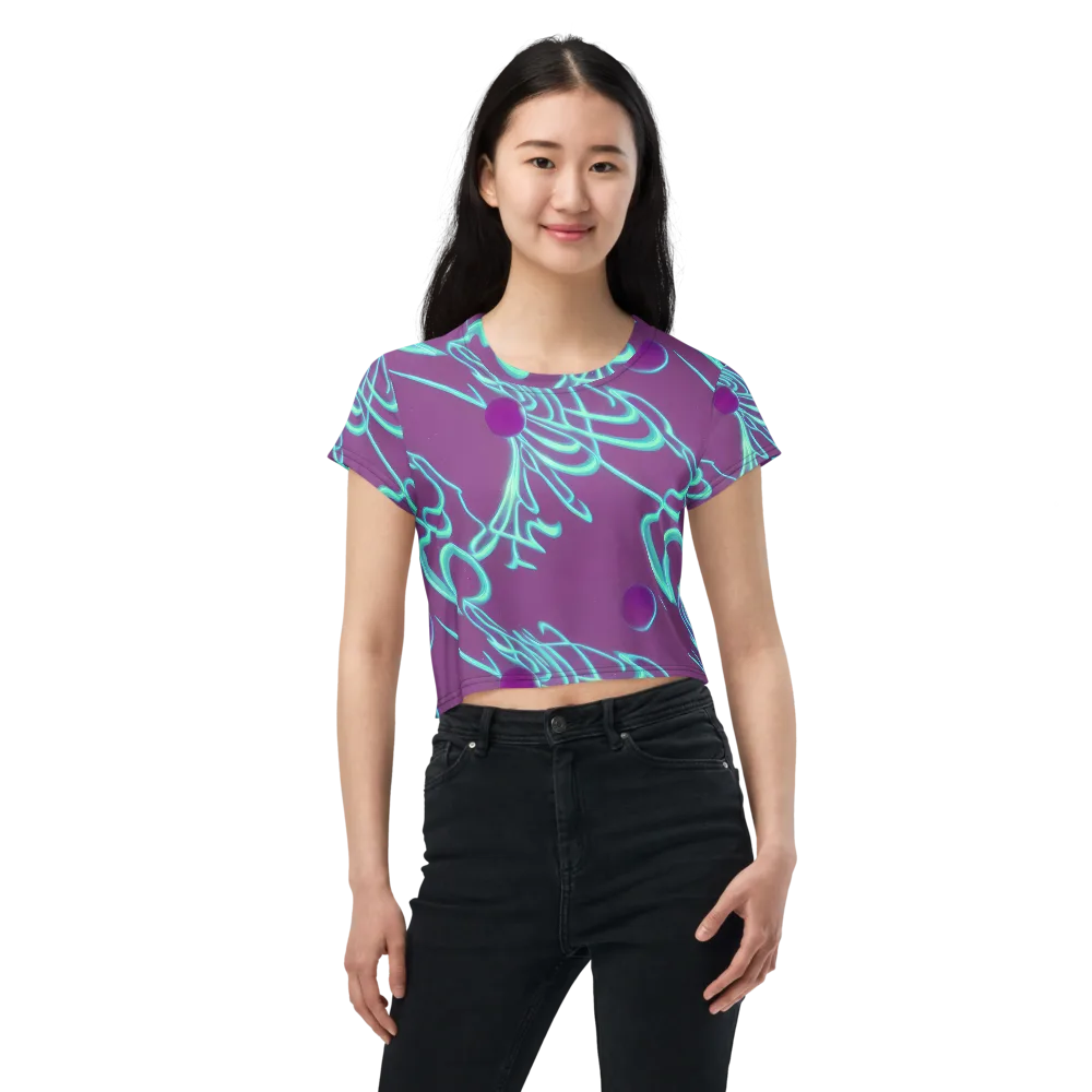 Neon Drift on Crop Tee — Front