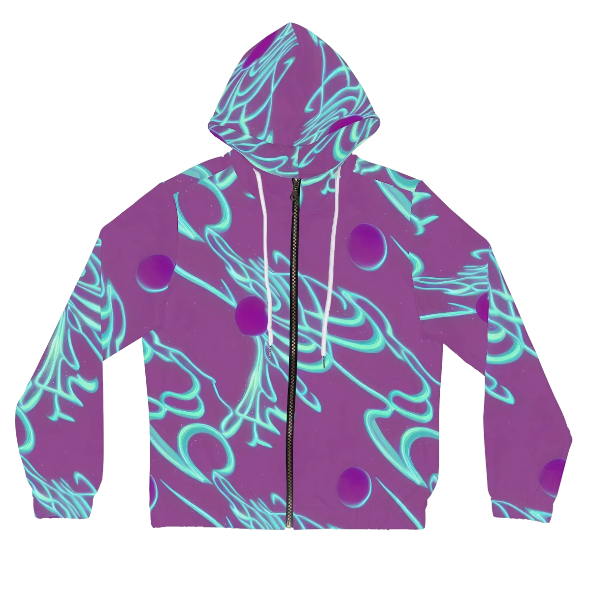 Neon Drift on Women's Full-Zip Hoodie — Front