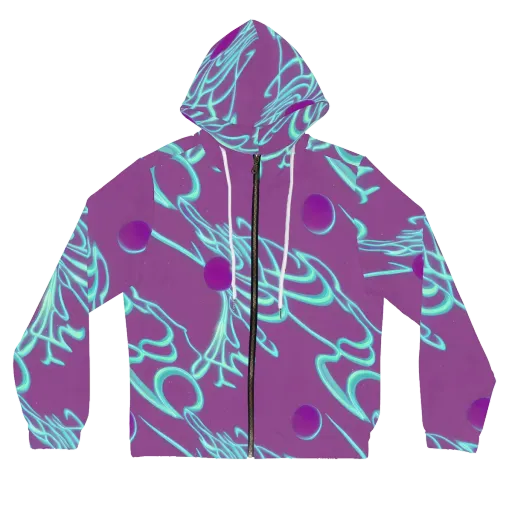 Neon Drift on a Women's Full-Zip Hoodie