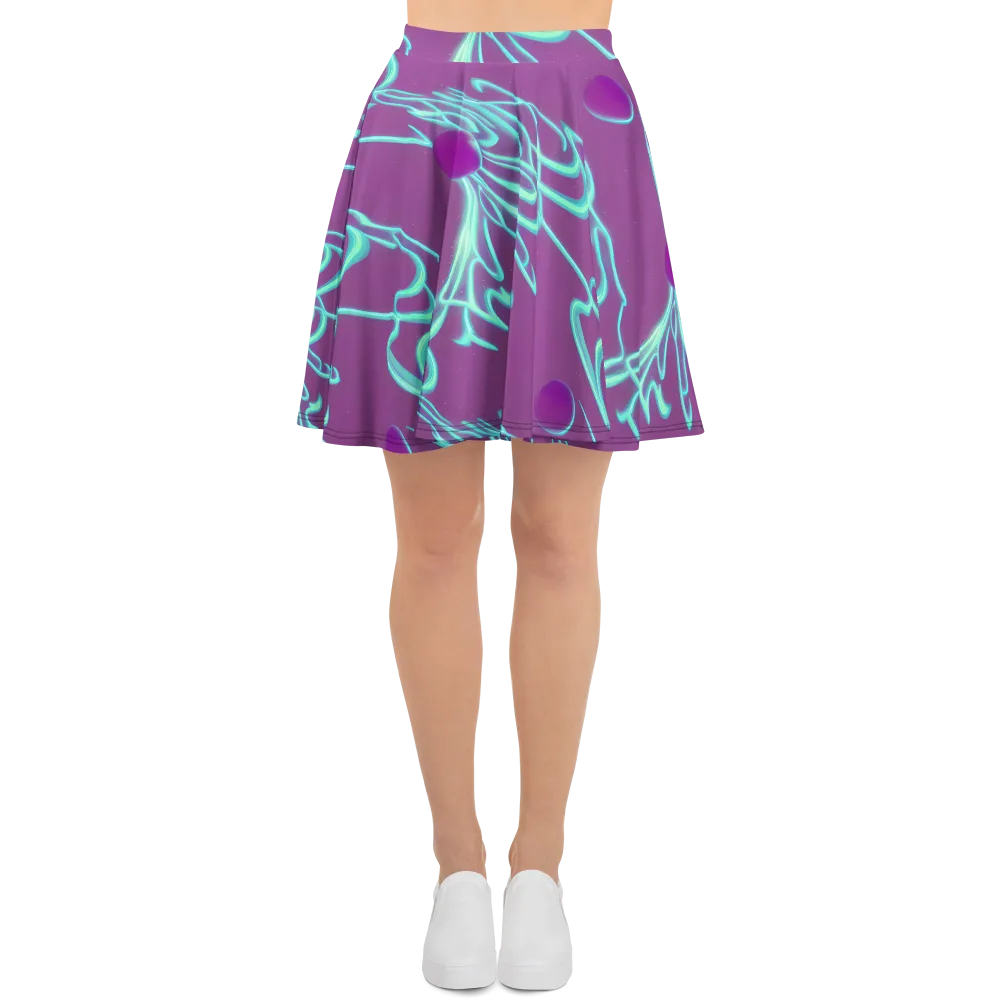 Neon Drift on Skater Skirt — Front