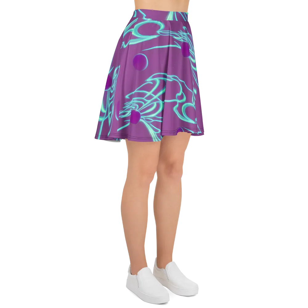 Neon Drift on Skater Skirt — Right