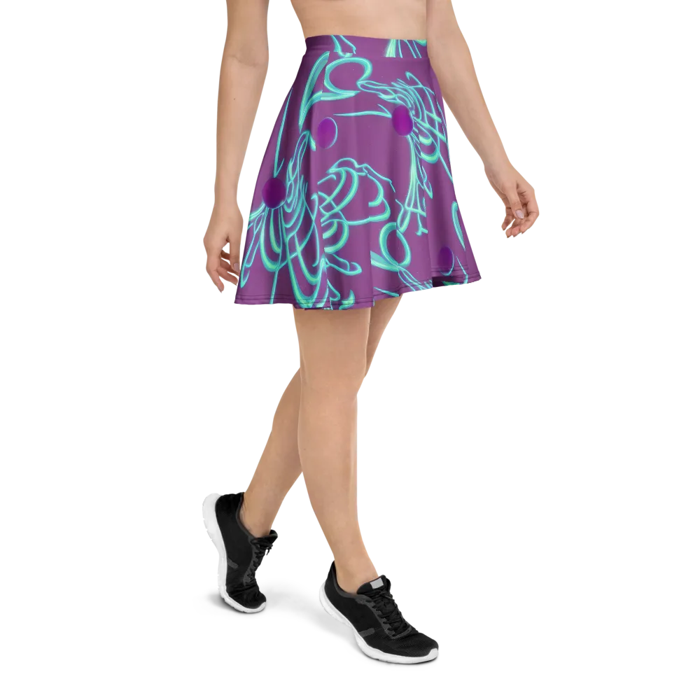 Neon Drift on Skater Skirt — Right