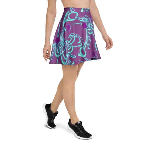 Neon Drift on a Skater Skirt