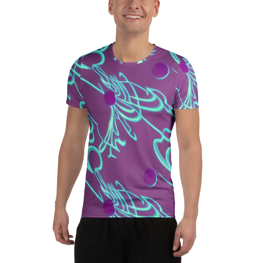 Neon Drift on Men's Athletic T-Shirt — Front