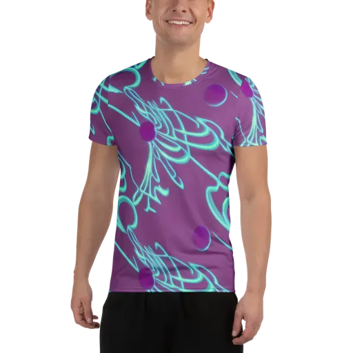 Neon Drift on a Men's Athletic T-Shirt