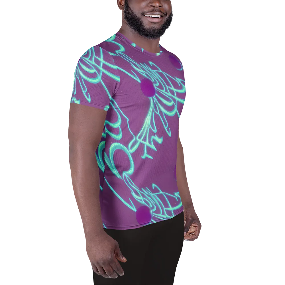 Neon Drift on Men's Athletic T-Shirt — Right