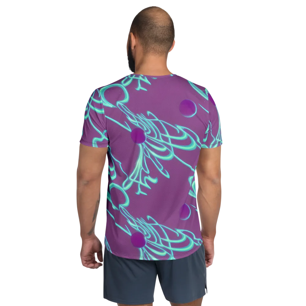 Neon Drift on Men's Athletic T-Shirt — Back