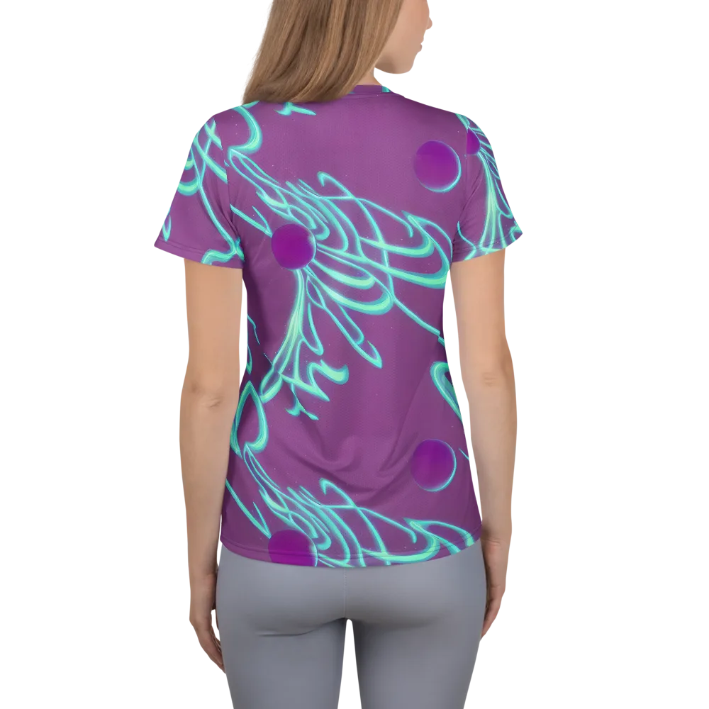 Neon Drift on Women's Athletic T-Shirt — Back