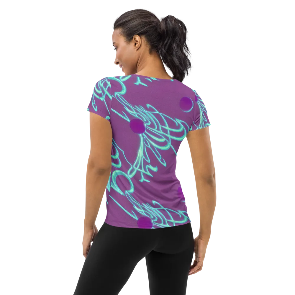 Neon Drift on Women's Athletic T-Shirt — Back