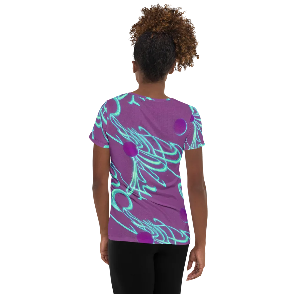Neon Drift on Women's Athletic T-Shirt — Back