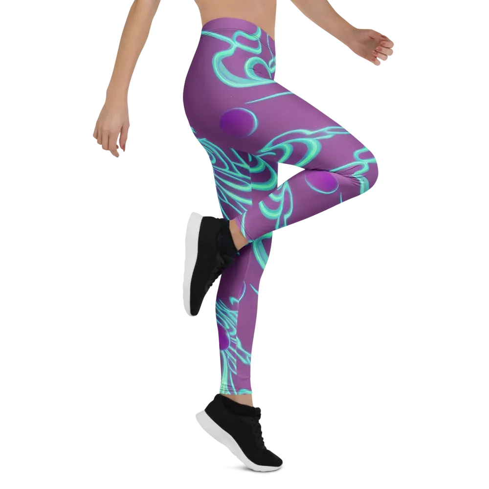 Neon Drift on Leggings — Right