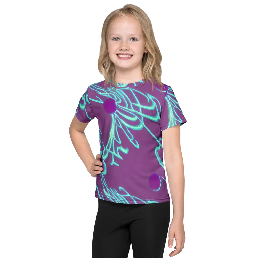 Neon Drift on Kids Crew Neck T-Shirt — Front