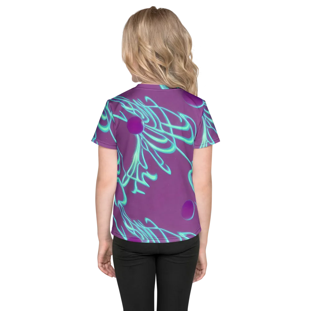 Neon Drift on Kids Crew Neck T-Shirt — Back