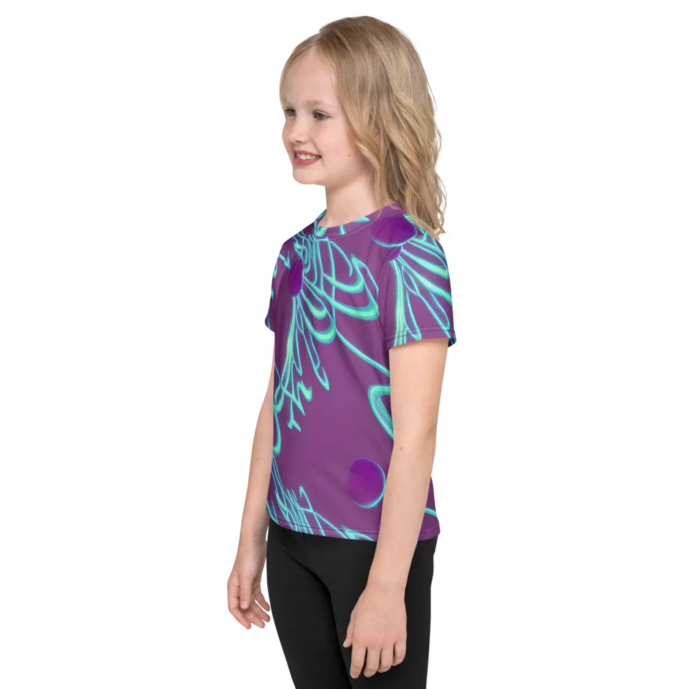 Neon Drift on Kids Crew Neck T-Shirt — Left