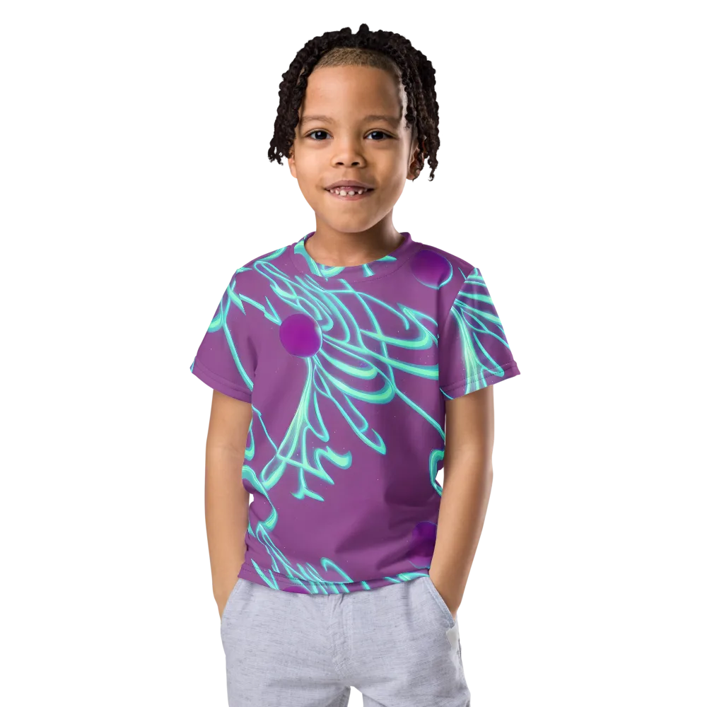 Neon Drift on Kids Crew Neck T-Shirt — Front