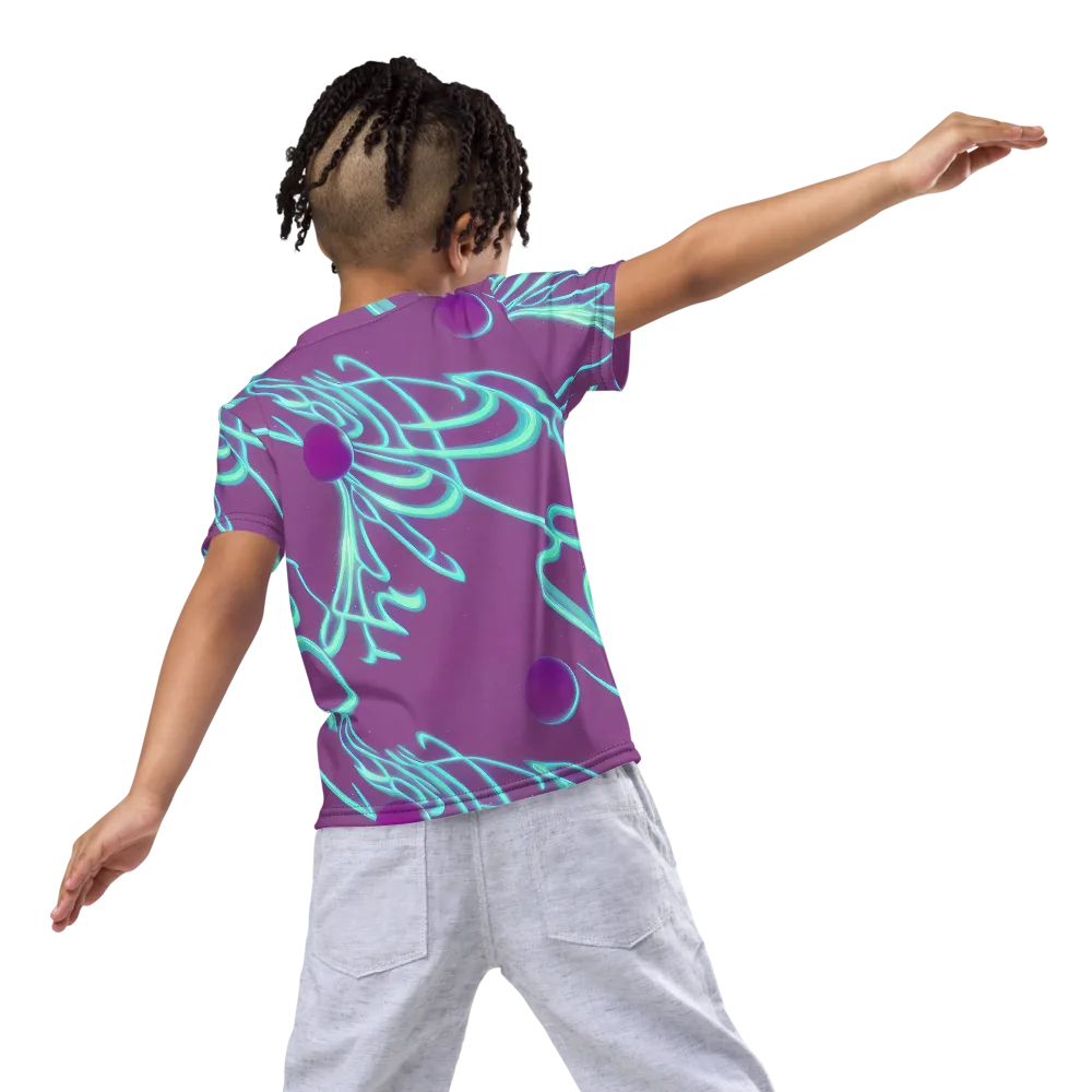 Neon Drift on Kids Crew Neck T-Shirt — Back