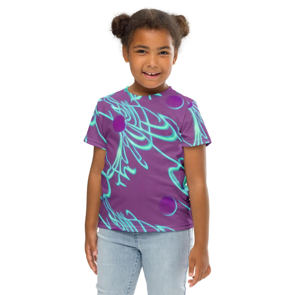 Neon Drift on Kids Crew Neck T-Shirt — Front