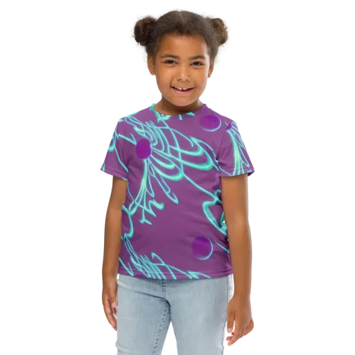 Neon Drift on a Kids Crew Neck T-Shirt