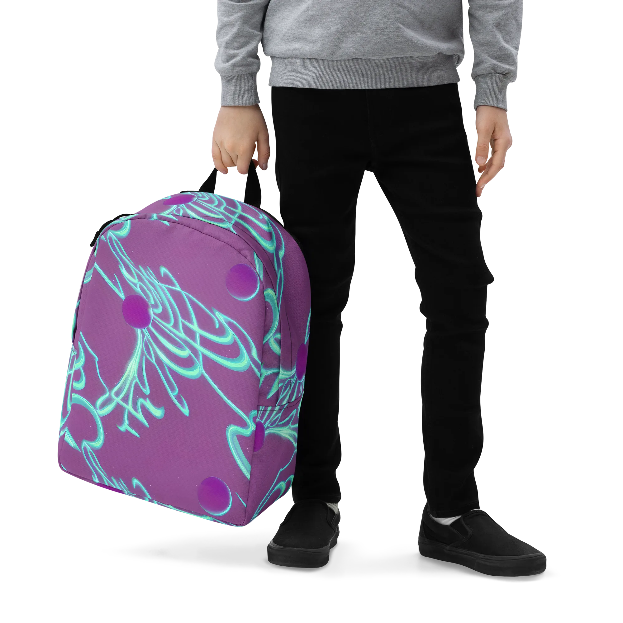 Neon Drift on Minimalist Backpack — Zoomed-in