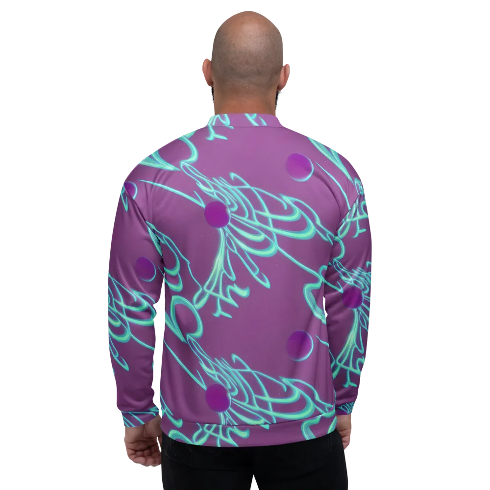 Neon Drift on Bomber Jacket — Back