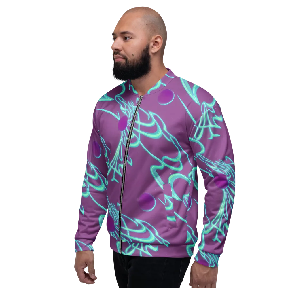 Neon Drift on Bomber Jacket — Left