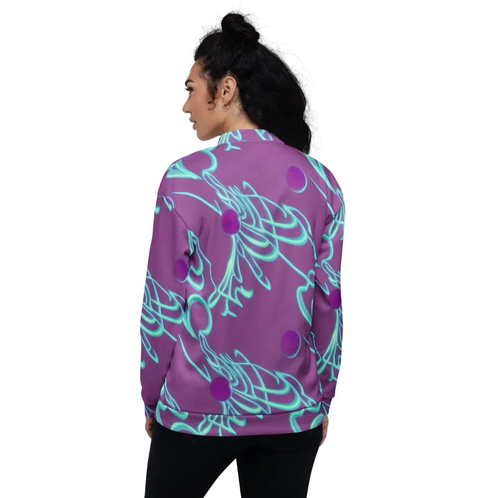 Neon Drift on Bomber Jacket — Back