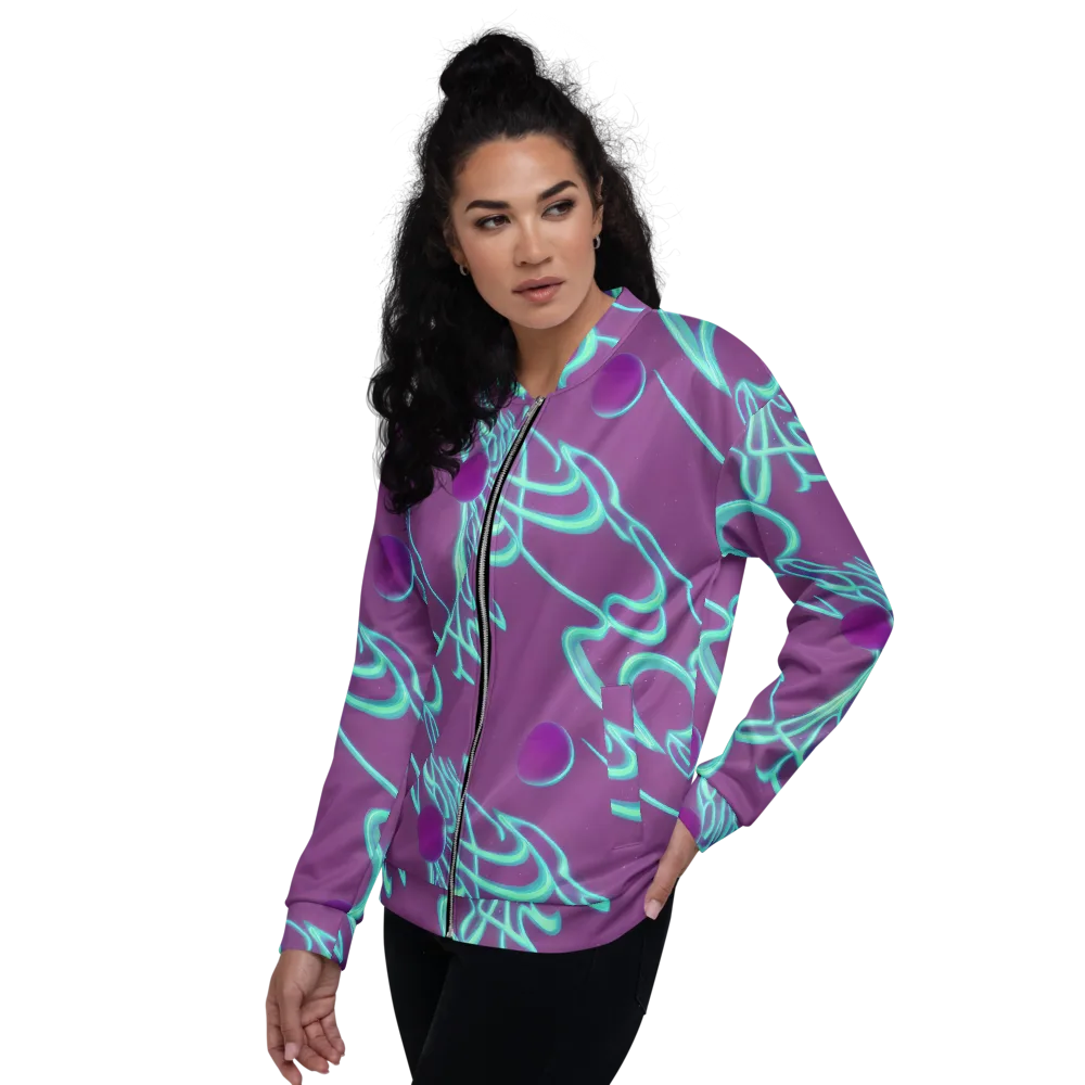 Neon Drift on Bomber Jacket — Left