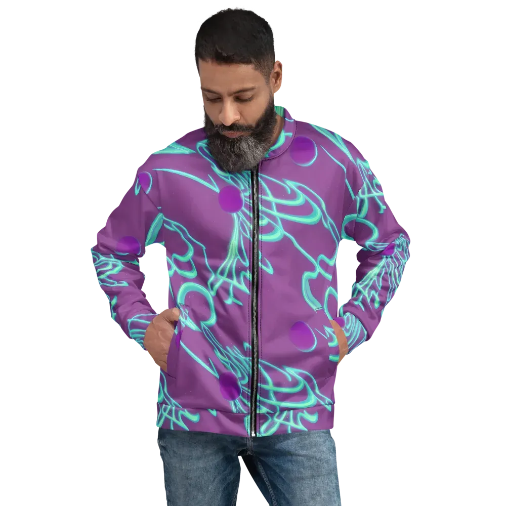 Neon Drift on Bomber Jacket — Front