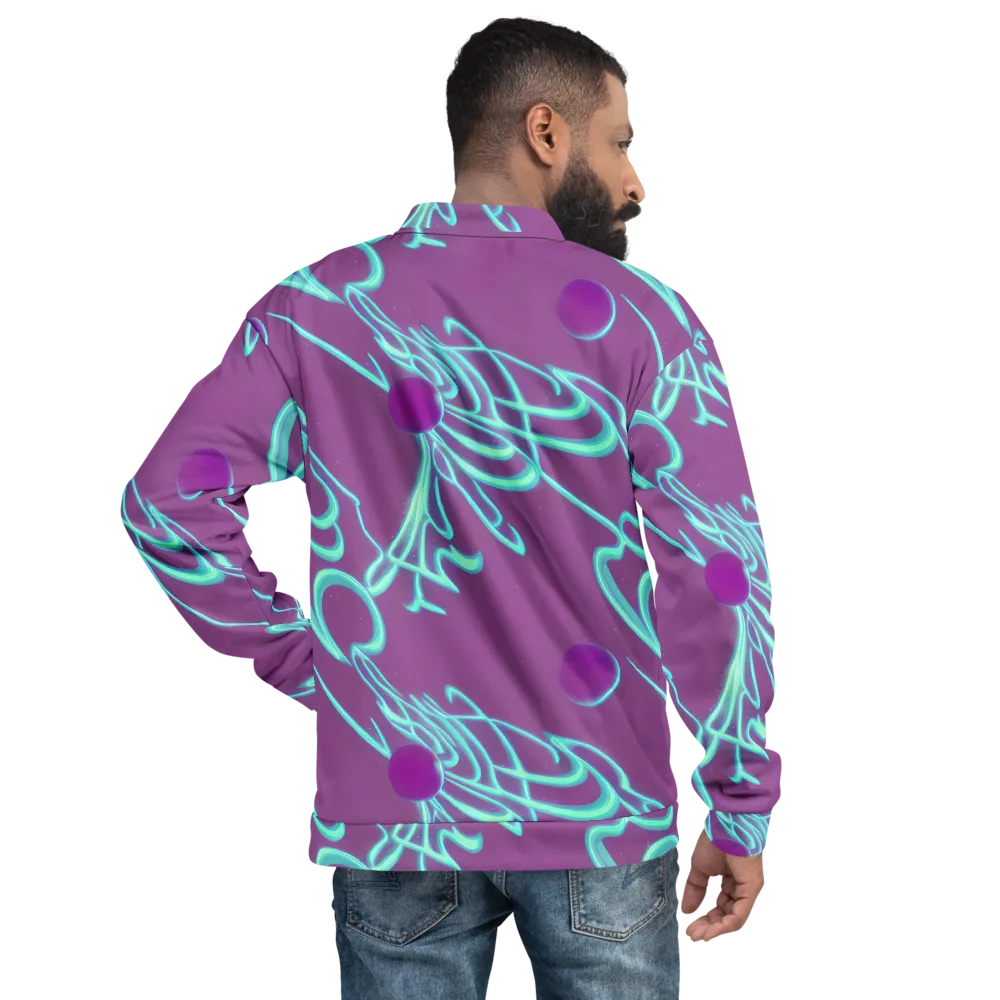 Neon Drift on Bomber Jacket — Back