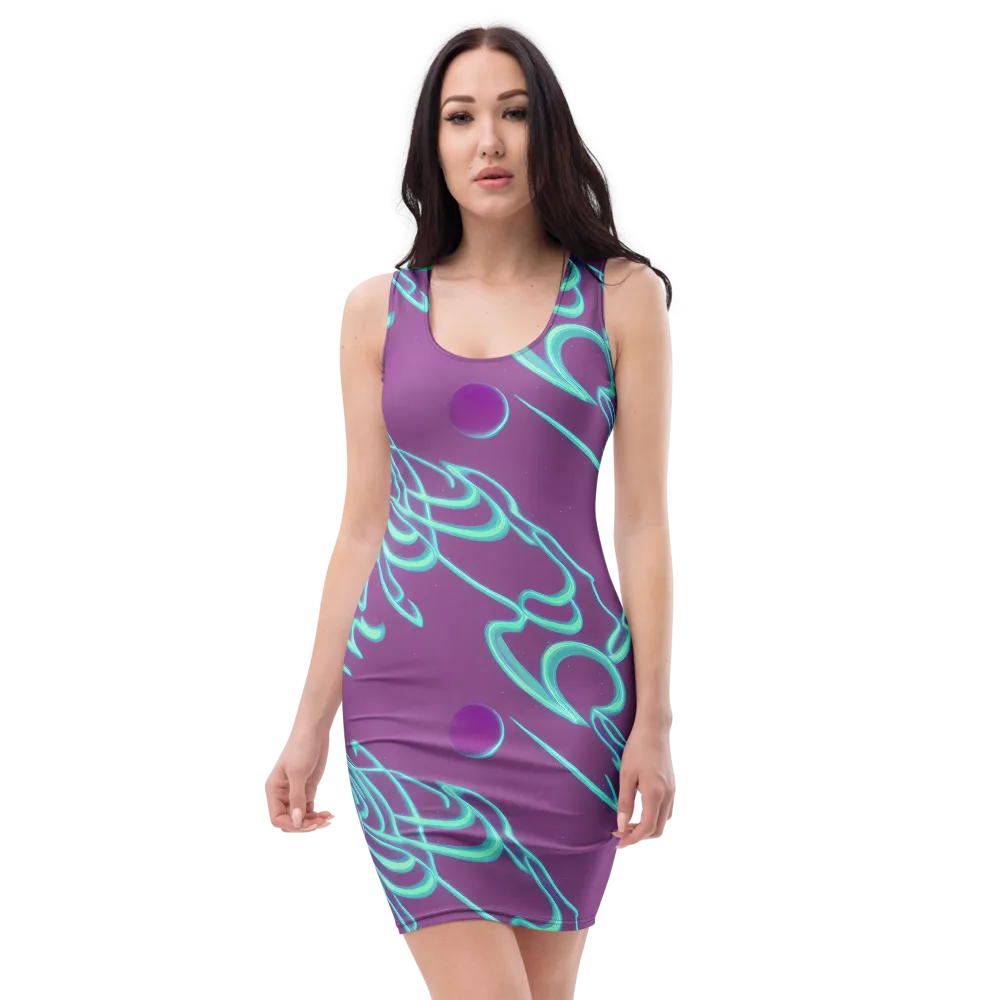Neon Drift on Bodycon Dress — Front