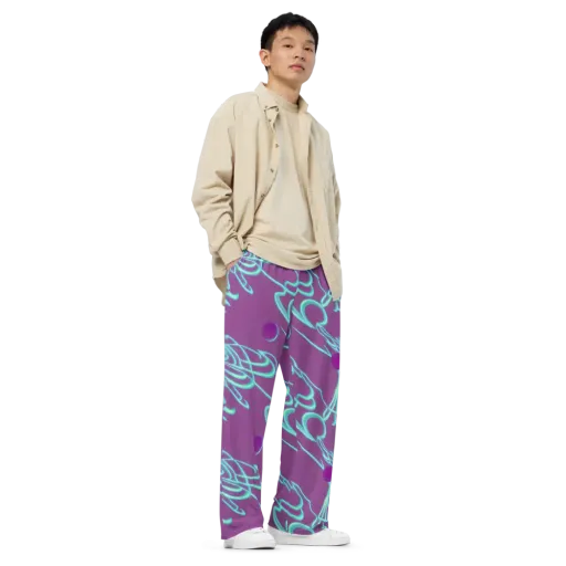 Neon Drift on a Wide-Leg Pants