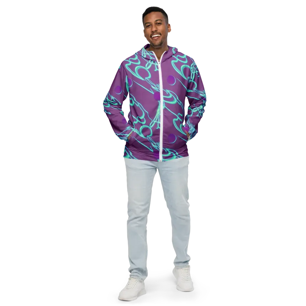 Neon Drift on Men's Windbreaker — Front