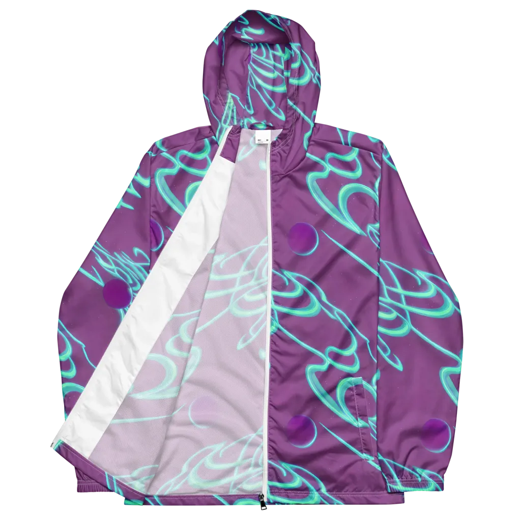 Neon Drift on Men's Windbreaker — Front