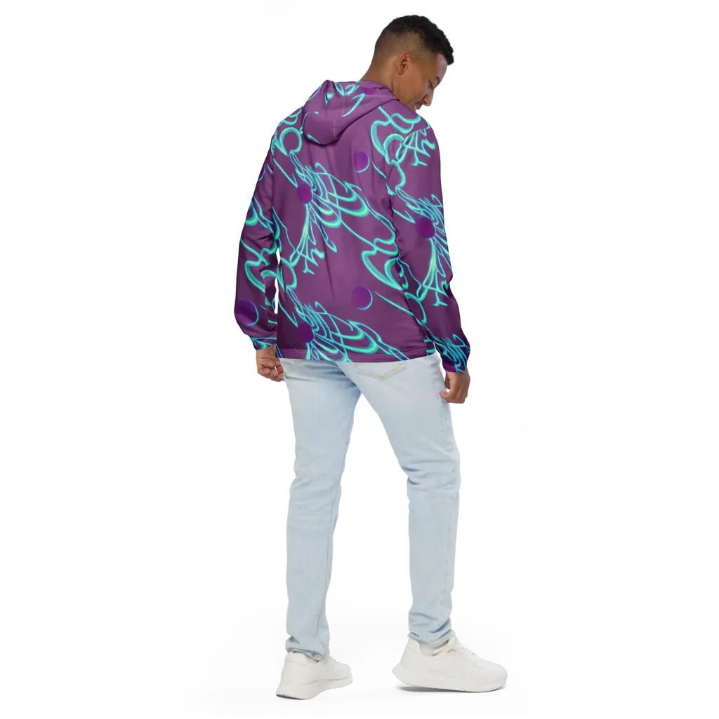 Neon Drift on Men's Windbreaker — Back