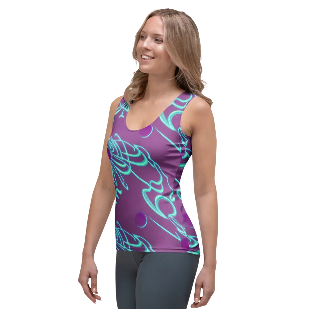 Neon Drift on Women's Tank Top — Left Front