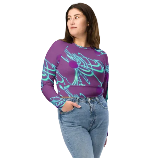 Neon Drift on a Long Sleeve Crop Top