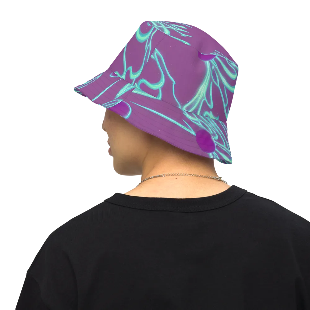 Neon Drift on Reversible Bucket Hat — Back Inside
