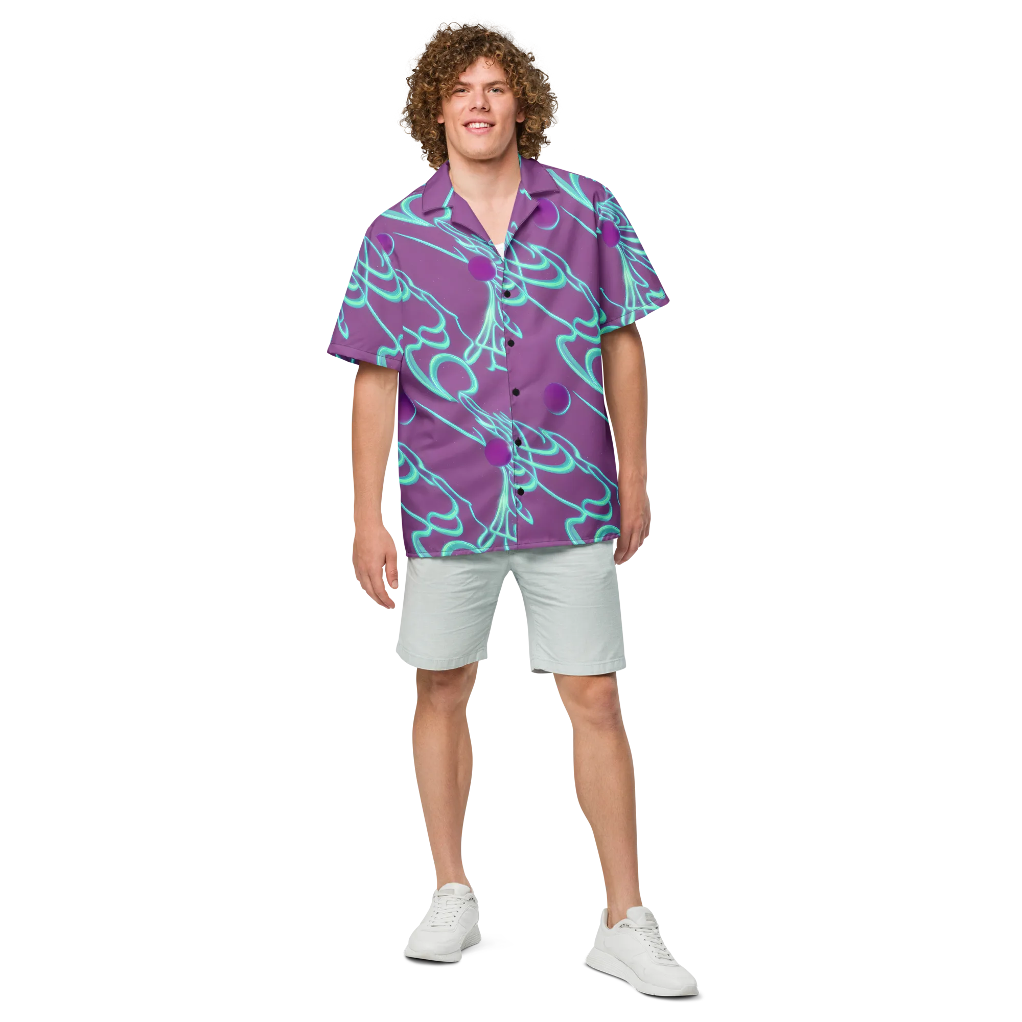Neon Drift on Button Shirt — Front