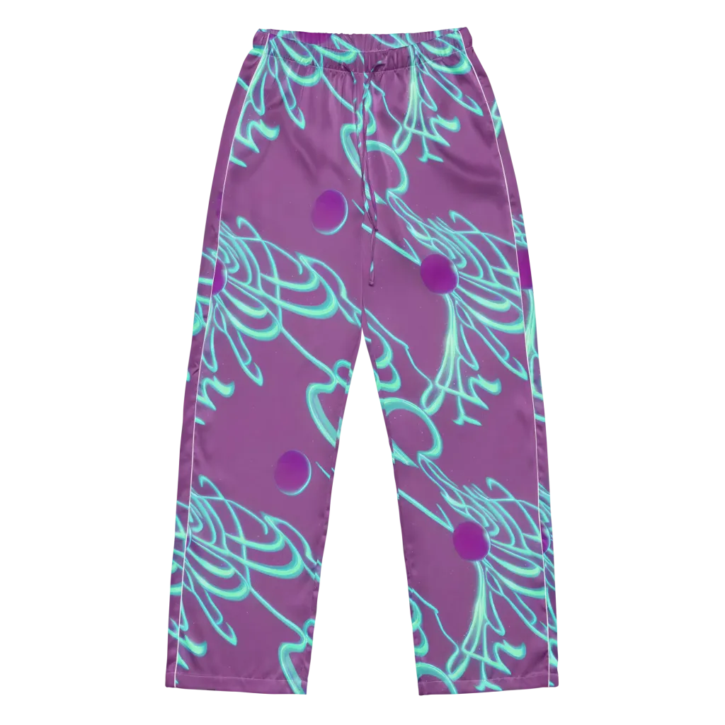 Neon Drift on Women's Pajama Pants — Front