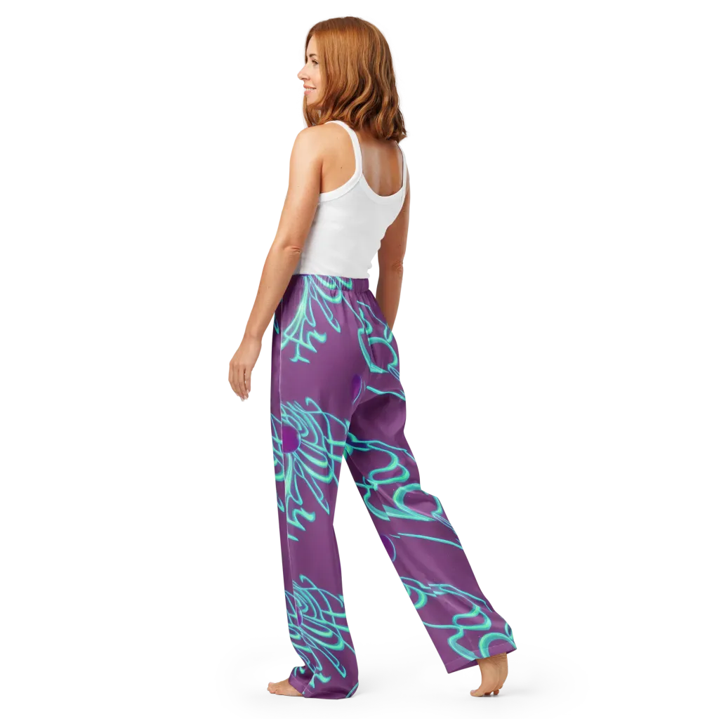 Neon Drift on Women's Pajama Pants — Back