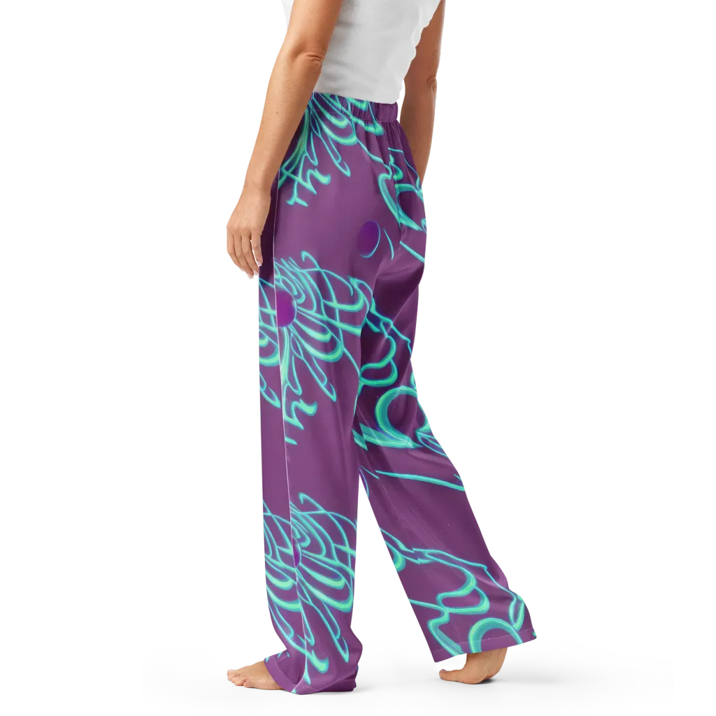 Neon Drift on Women's Pajama Pants — Left