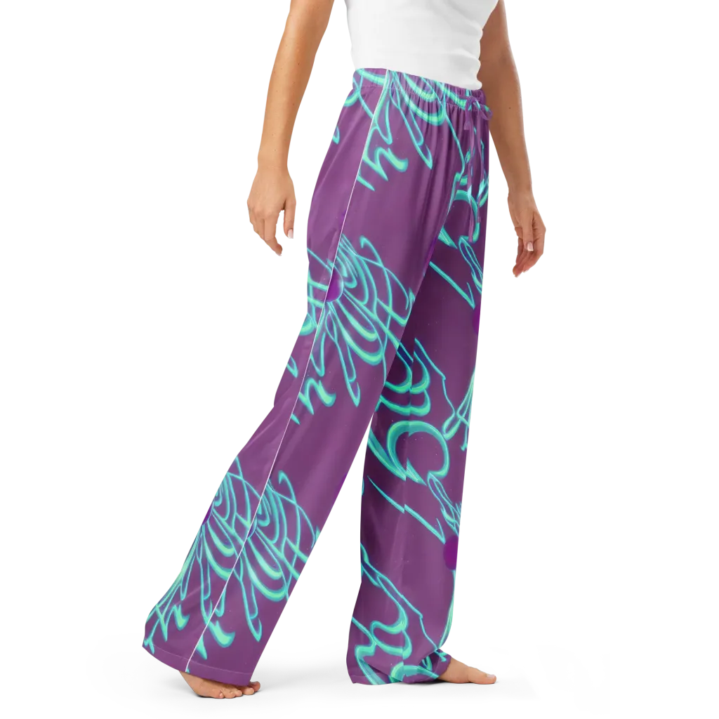 Neon Drift on Women's Pajama Pants — Right Front
