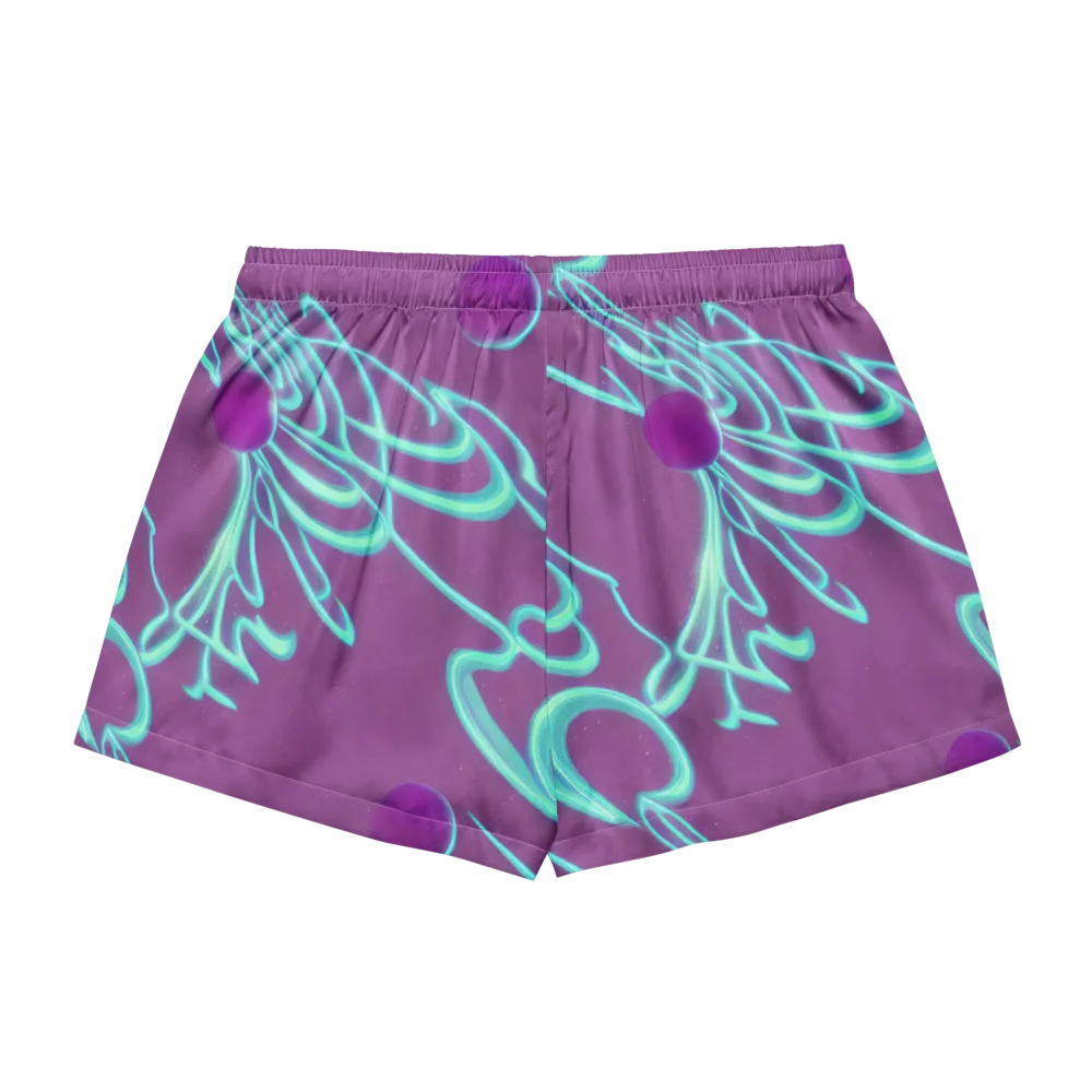 Neon Drift on Women's Pajama Shorts — Back