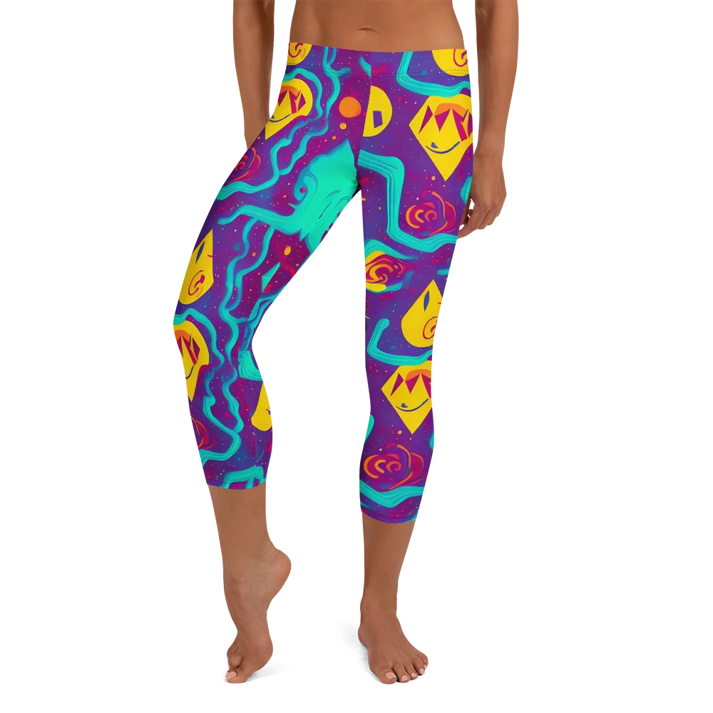 Cosmic Current on Capri Leggings — Front