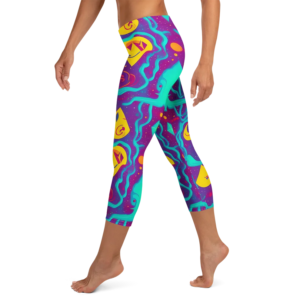 Cosmic Current on Capri Leggings — Left