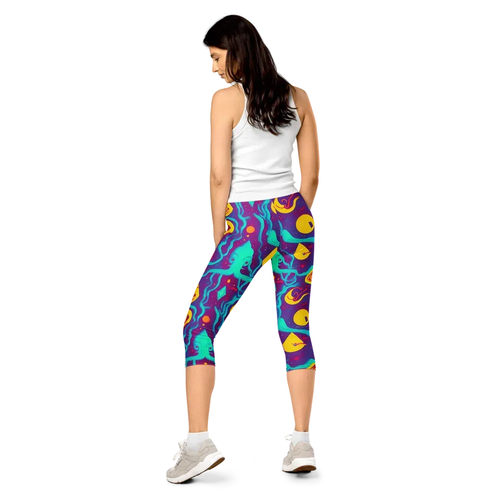 Cosmic Current on Capri Leggings — Back