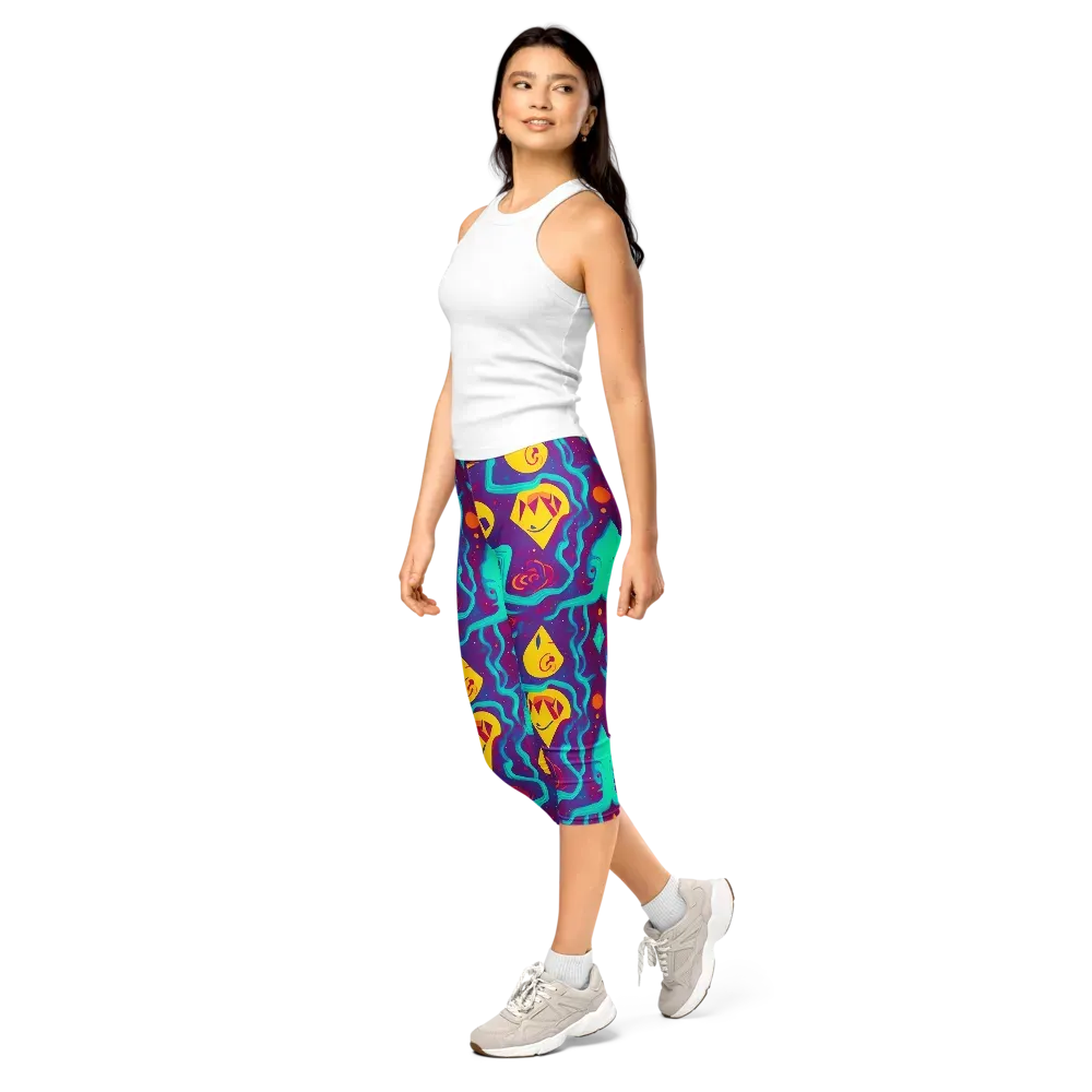 Cosmic Current on Capri Leggings — Left Front