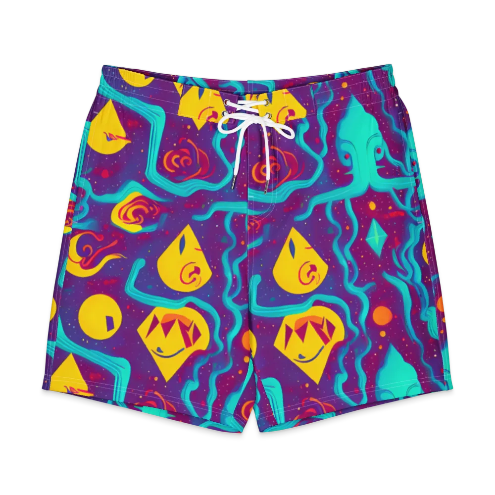 Cosmic Current on Men's Board Shorts — Front